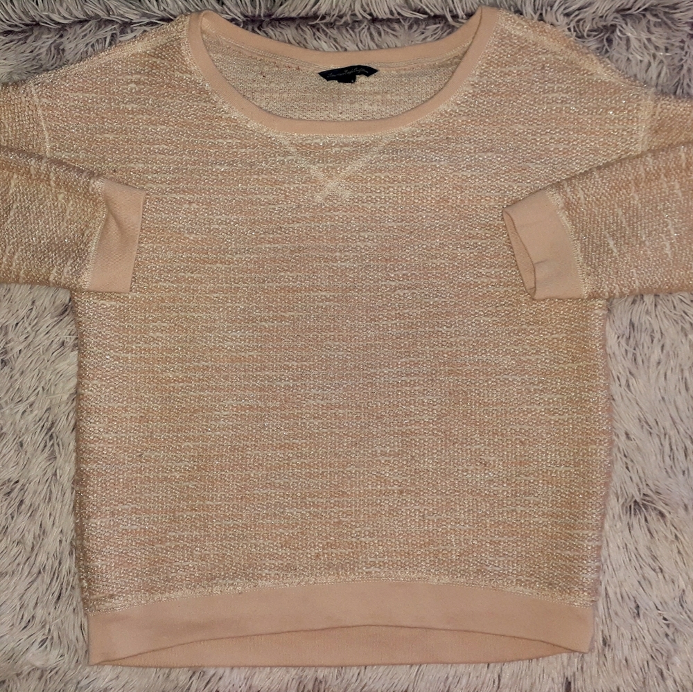 American Eagle Womens Pink/Peach Loose Fit Sweater